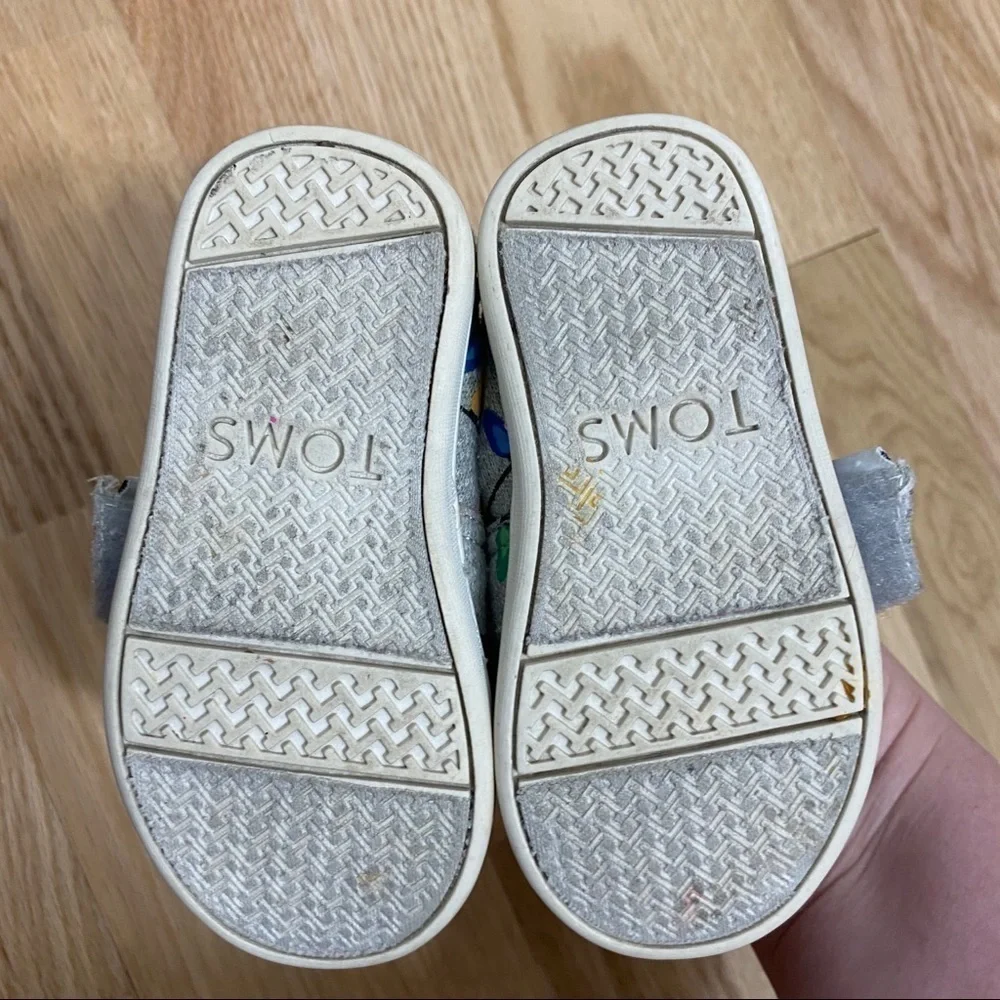 Toms Christmas Lights Loafers Sz 5 Toddler Alpargata Shoes Baby Gray